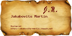 Jakabovits Martin névjegykártya
