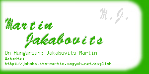 martin jakabovits business card